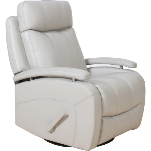 Duffy Manual Swivel Glider Recliner in Dove Grey Leather